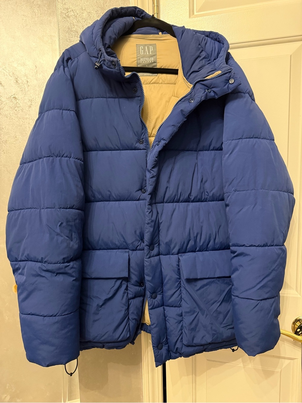GAP Men's Hooded Cobalt Quilted Puffer Jacket